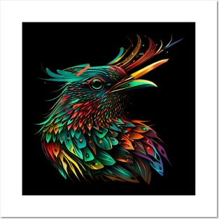 Legendary bird in explosion of colors Posters and Art